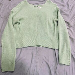 Joe Fresh Light Green V-Neck Sweater